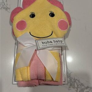 Smiley Face Bath Set - Pink and Yellow